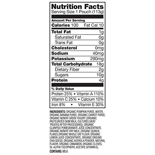 Plum Organics Tots Mighty 4 Purees - Pumpkin, Carrot, Banana, Po