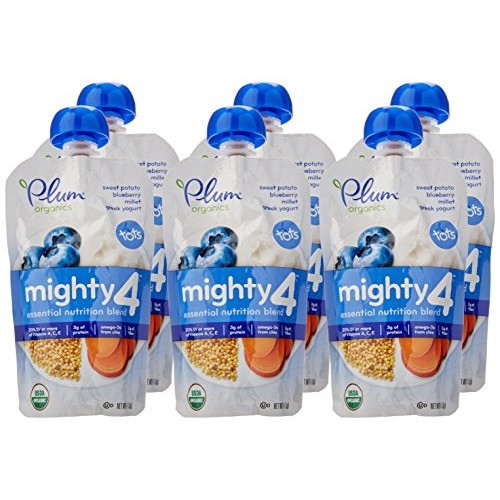 Plum Organics Tots Mighty 4 Purees - Sweet Potato, Carrot, Blueb