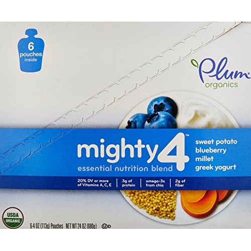 Plum Organics Tots Mighty 4 Purees - Sweet Potato, Carrot, Blueb
