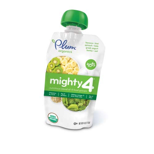 Plum Organics Tots Mighty 4 Spinach Kiwi Barley &Amp; Greek Yogurt