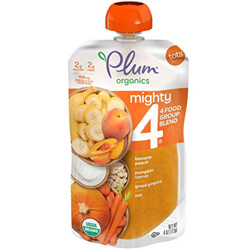 Plum Organics Tots Mighty 4 Toddler Food, Pumpkin, Carrot, Banan