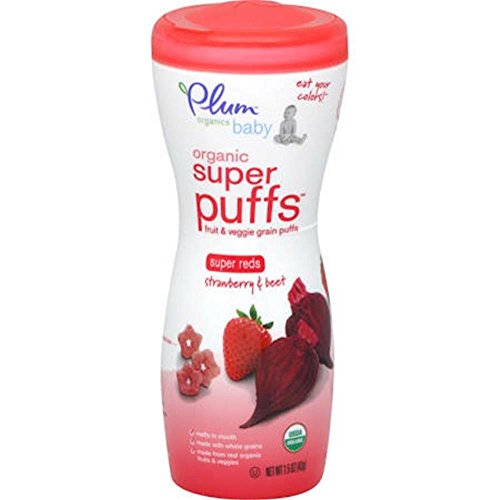 Plum Tots Red Strawberry And Beet Super Puff Baby Food, 1.5 Ounc
