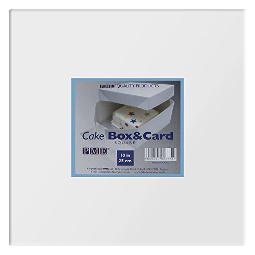 Pme Cbo804 10 X 6 Square Cake Box, Standard, White