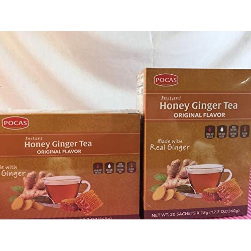 40 Bags Pocas Instant Ginger Honey Tea 18G/0.63Oz Honey Ginge