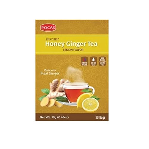 40 Bags Pocas Instant Ginger Honey Tea With Lemon 18G/0.63Oz