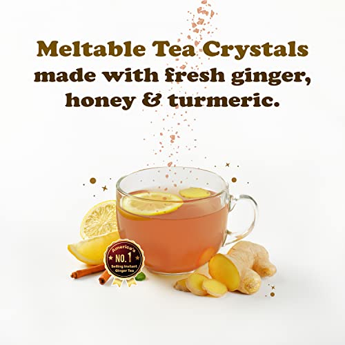 Pocas Honey Ginger Tea - Instant Tea Powder Packets w/Turmeric G...