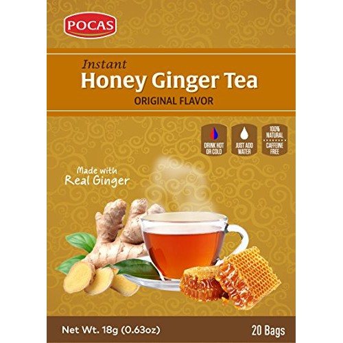 Pocas Instant Honey Ginger Tea Original + Mint, Date, Ginseng, C