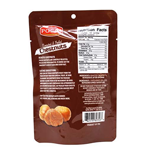 Pocas Organic Peeled &Amp; Roasted Chestnuts, 100 Gram Pack Of 6