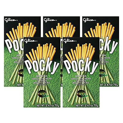 Pocky Matcha Green Tea Cream Covered Biscuit Sticks, 1.41 Ounce