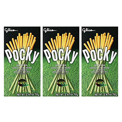 [ 3 Packs ] Glico Pocky Matcha Green Tea 70G X 3 Biscuit Stick