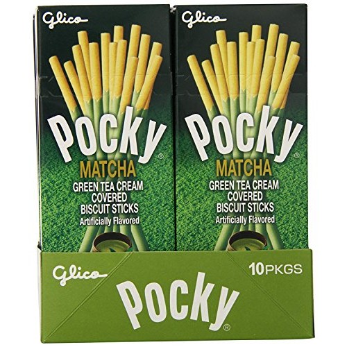 Pocky Matcha Green Tea Cream Covered Biscuit Sticks, 1.41 Ounce