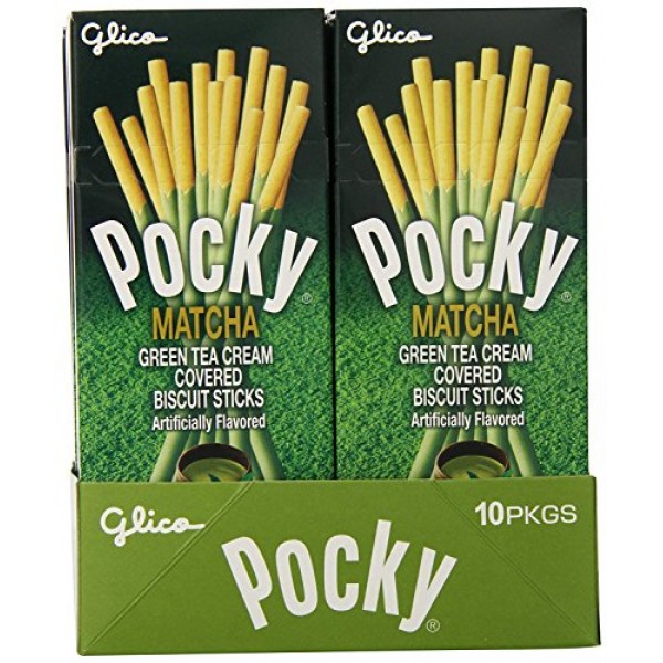 Pocky Matcha Green Tea Cream Covered Biscuit Sticks, 1.41 Ounce ...