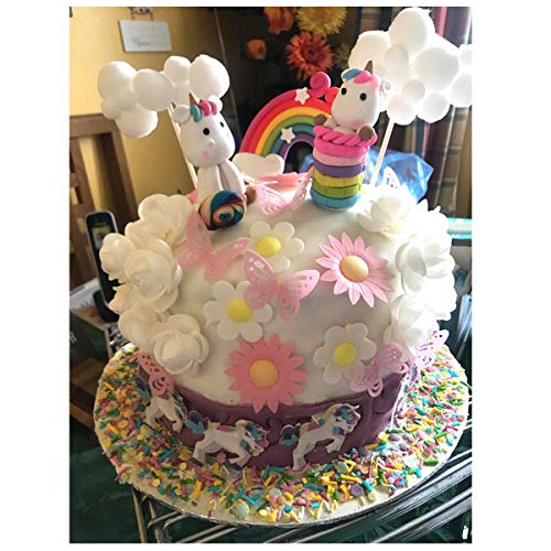 Cloud Rainbow And Unicorn Cake Toppers Kit Set Of 7Kids Girls