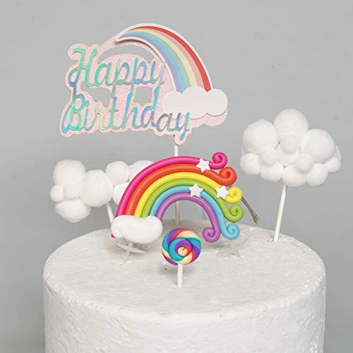 Cloud Rainbow And Unicorn Cake Toppers Kit Set Of 7Kids Girls