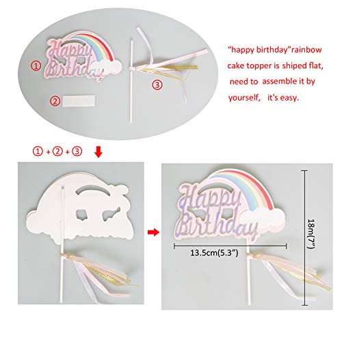 Cloud Rainbow And Unicorn Cake Toppers Kit Set Of 7Kids Girls