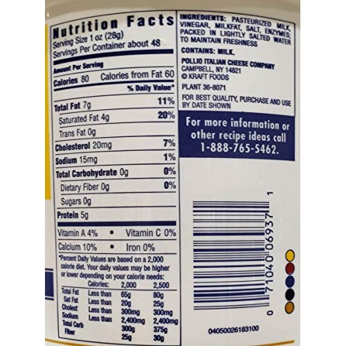 Polly-o Fresh Mozzarella Cheese 48 oz 3lb X 2 packs TotaL 6LBS