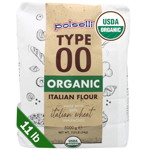 POLSELLI Organic Flour, Type 00, 100% Italian Grain, Double Zero...
