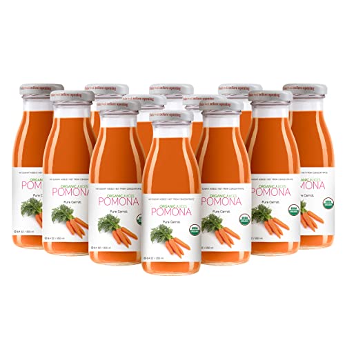 Pomona Organic Carrot Juice Pack Of 12, Cold Pressed Usda Orga