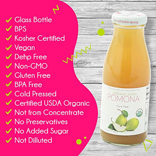 Pomona Organic Pure Pear Juice, 8.4 Ounce Bottle Pack Of 12, C