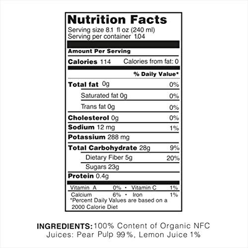 Pomona Organic Pure Pear Juice, 8.4 Ounce Bottle Pack Of 12, C