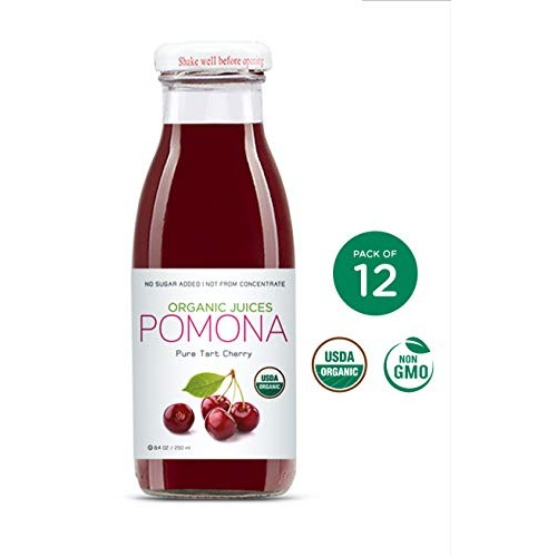 Pomona Organic Juices Pure Tart Cherry Juice, 8.4 Ounce Bottle