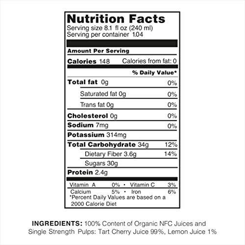 Pomona Organic Juices Pure Tart Cherry Juice, 8.4 Ounce Bottle