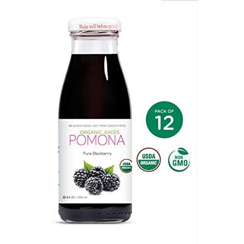 Pomona Organic Pure Blackberry Juice, 8.4 Ounce Bottle Pack Of