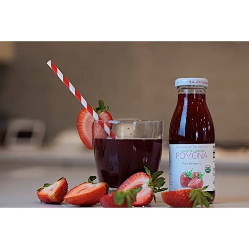 Pomona Organic Strawberry Juice Pack Of 12, Cold Pressed Usda