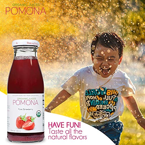 Pomona Organic Strawberry Juice Pack Of 12, Cold Pressed Usda