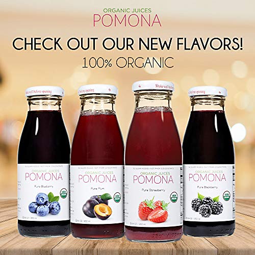 Pomona Organic Strawberry Juice Pack Of 12, Cold Pressed Usda