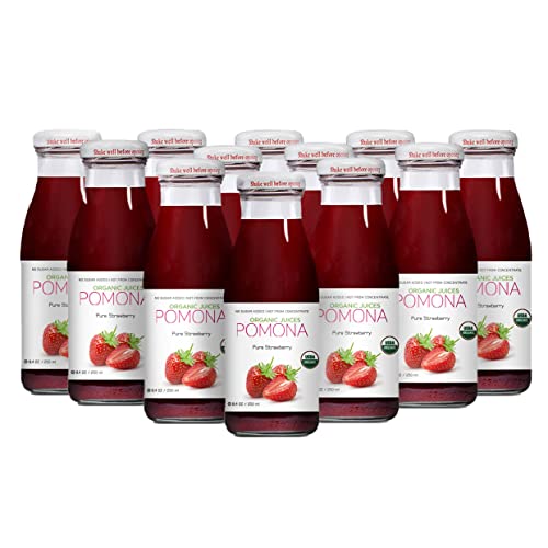 Pomona Organic Strawberry Juice Pack Of 12, Cold Pressed Usda
