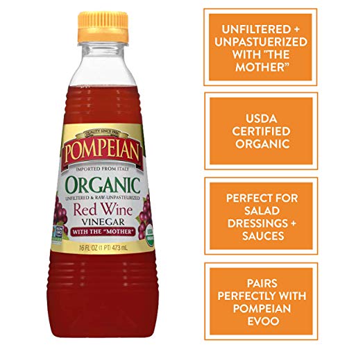 Pompeian Gourmet Organic Red Wine Vinegar, Unfiltered &Amp; Unpasteu
