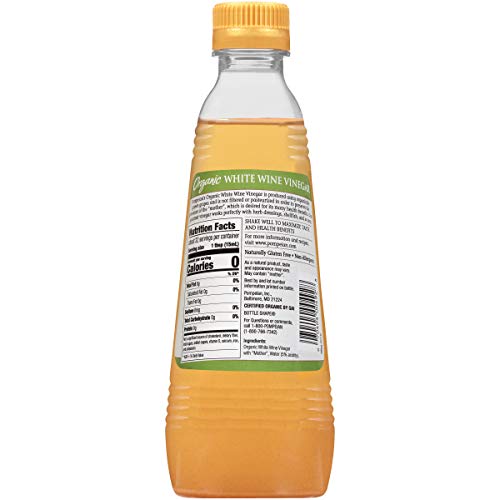 Pompeian Gourmet Organic White Wine Vinegar, Unfiltered And Unpa