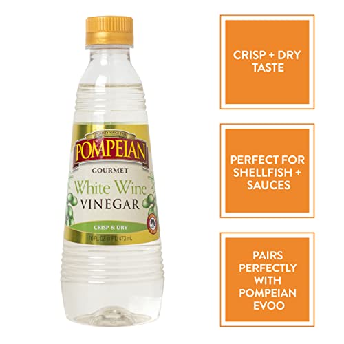 Pompeian White Wine Vinegar - 16 Ounce Pack Of 6 Pompeian White Wine Vinegar - 16 Ounce Pack Of 6