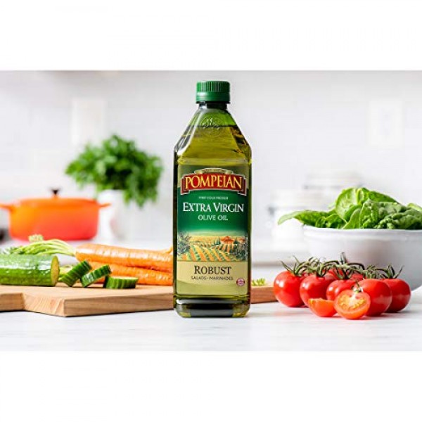 Pompeian Robust Extra Virgin Olive Oil, First Cold Pressed, Full