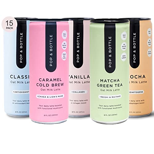 Pop & Bottle - Oat Milk Cold Brew Lattes | 15 Pack 8 oz Ultima...