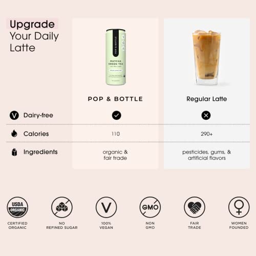 Pop & Bottle, Oat Milk Matcha Lattes - Matcha with Reishi and Ma...