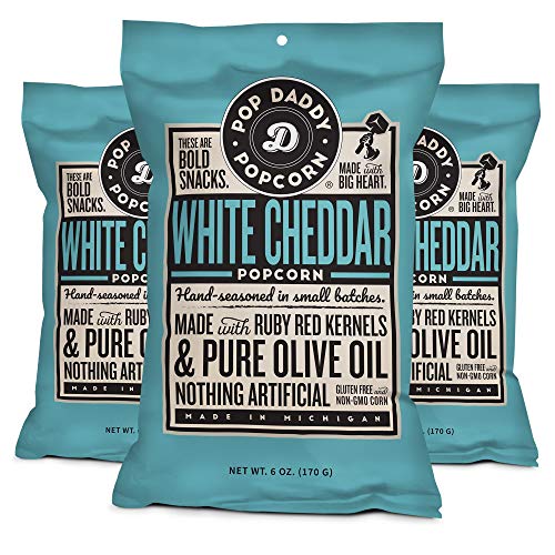 Pop Daddy White Cheddar, 6 Oz Gluten Free Hand Seasoned Ruby Red