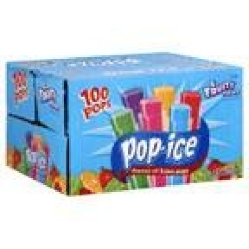 Pop Ice Freezer Pops, Fat Free Ice Pops, Assorted Flavors 100 -...