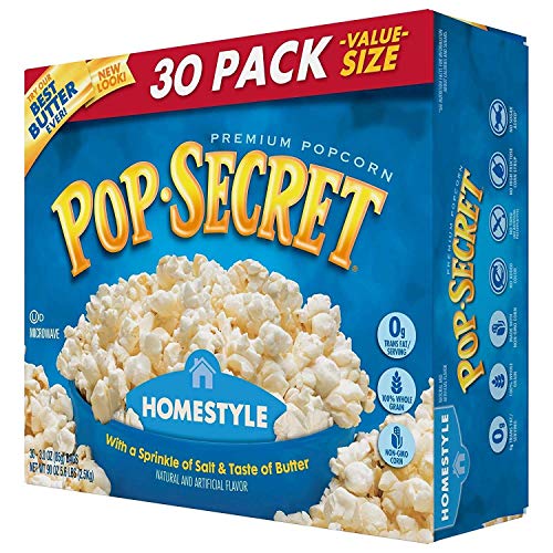 Pop Secret Home Style Popcorn, 30 Count, 3 Ounce Bags