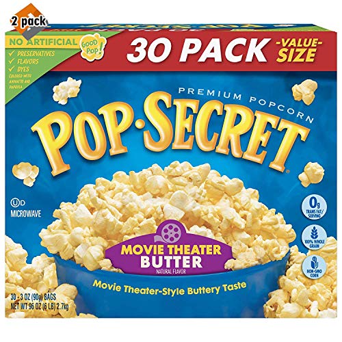 Pop Secret Popcorn, Movie Theater Butter, 3 Ounce Microwave Bags