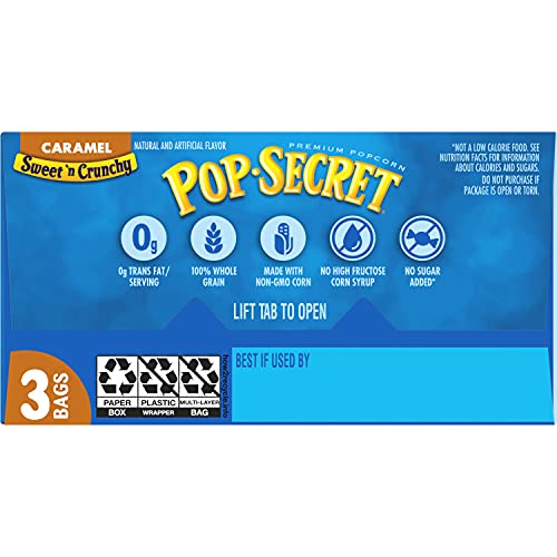 Pop Secret Popcorn, Sweet n Crunchy Caramel Microwave Popcorn, ...