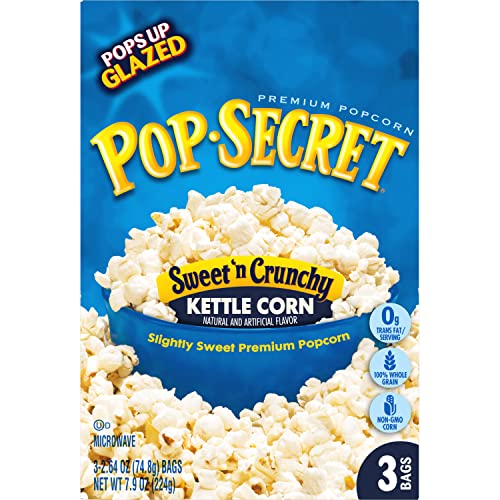 Pop Secret Popcorn, Sweet n Crunchy Kettle Corn Microwave Popco...