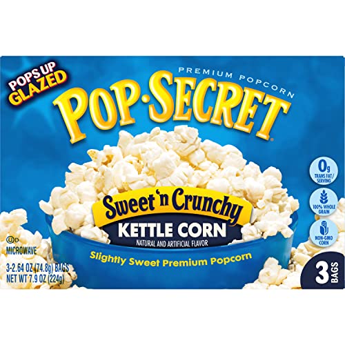 Pop Secret Popcorn, Sweet n Crunchy Kettle Corn Microwave Popco...