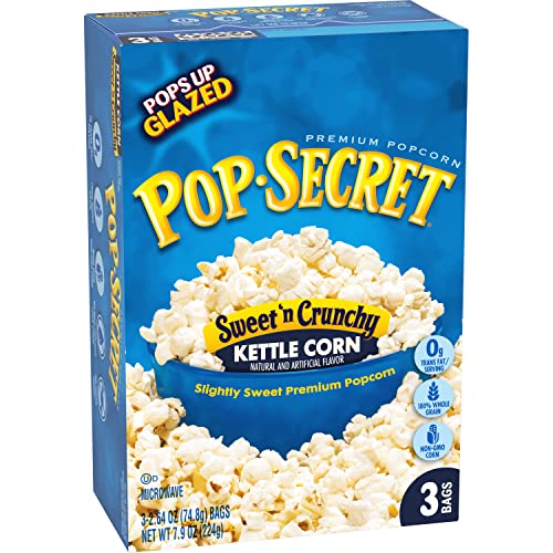 Pop Secret Popcorn, Sweet n Crunchy Kettle Corn Microwave Popco...