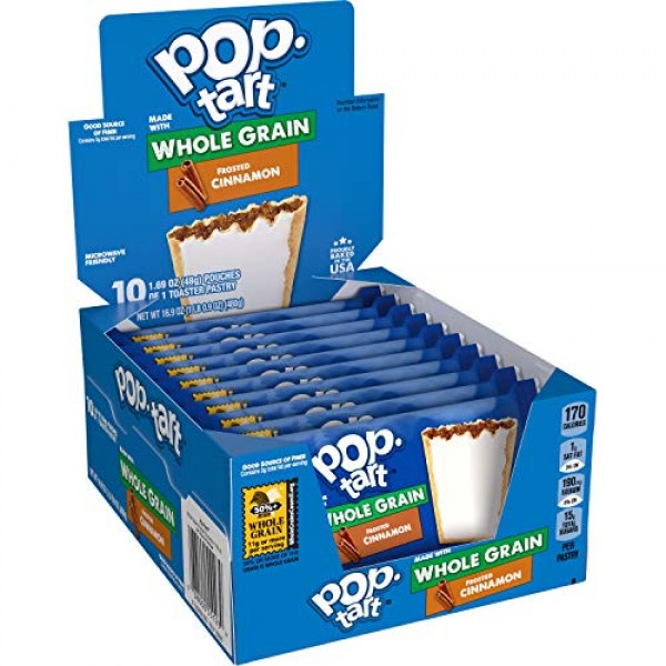 Pop-Tarts Breakfast Toaster Pastries, Whole Grain Frosted Brown