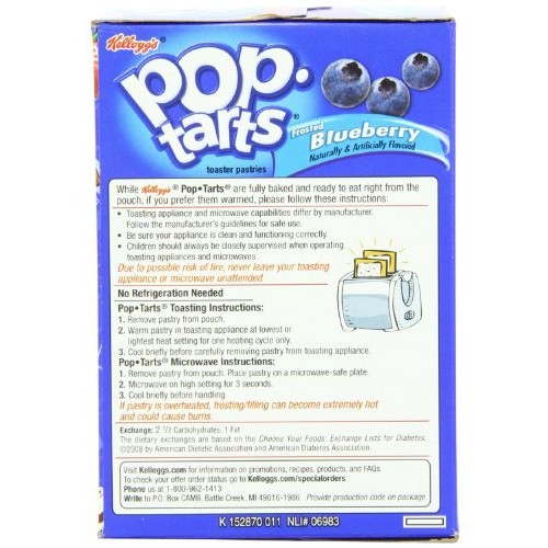 Kelloggs Pop-Tarts Frosted Blueberry Toaster Pastries 8 Ct Pac