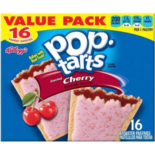 Kelloggs Pop-Tarts Frosted Cherry 16 Toaster Pastries Value Pac