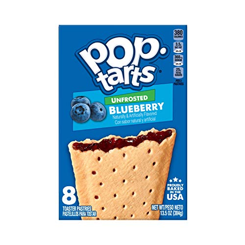 Pop-Tarts Breakfast Toaster Pastries, Unfrosted Blueberry Flavor