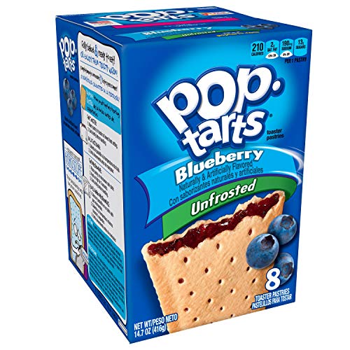 Pop-Tarts Breakfast Toaster Pastries, Unfrosted Blueberry Flavor
